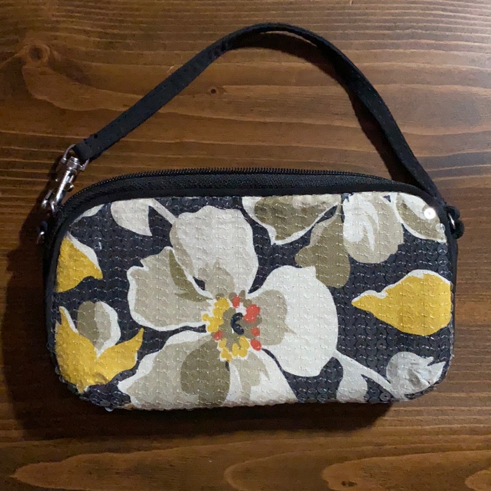 Vera Bradley Sequined Wristlet- Dogwood